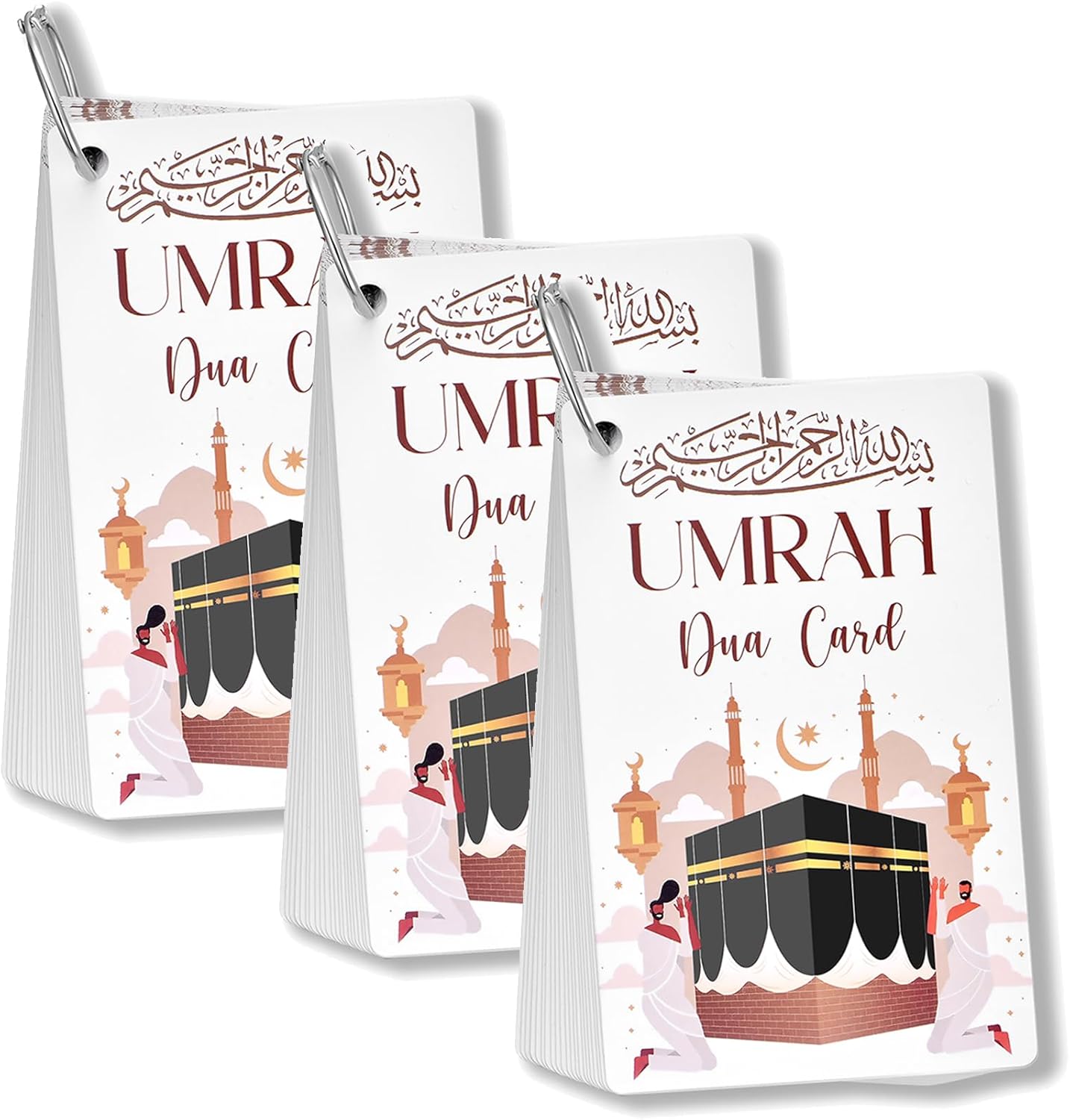 Deen Cards Umrah Dua Cards - Libro Guida Tascabile Con 32 Pagine, Cordino, Traslitterazione E Carta Premium 400 G/m²