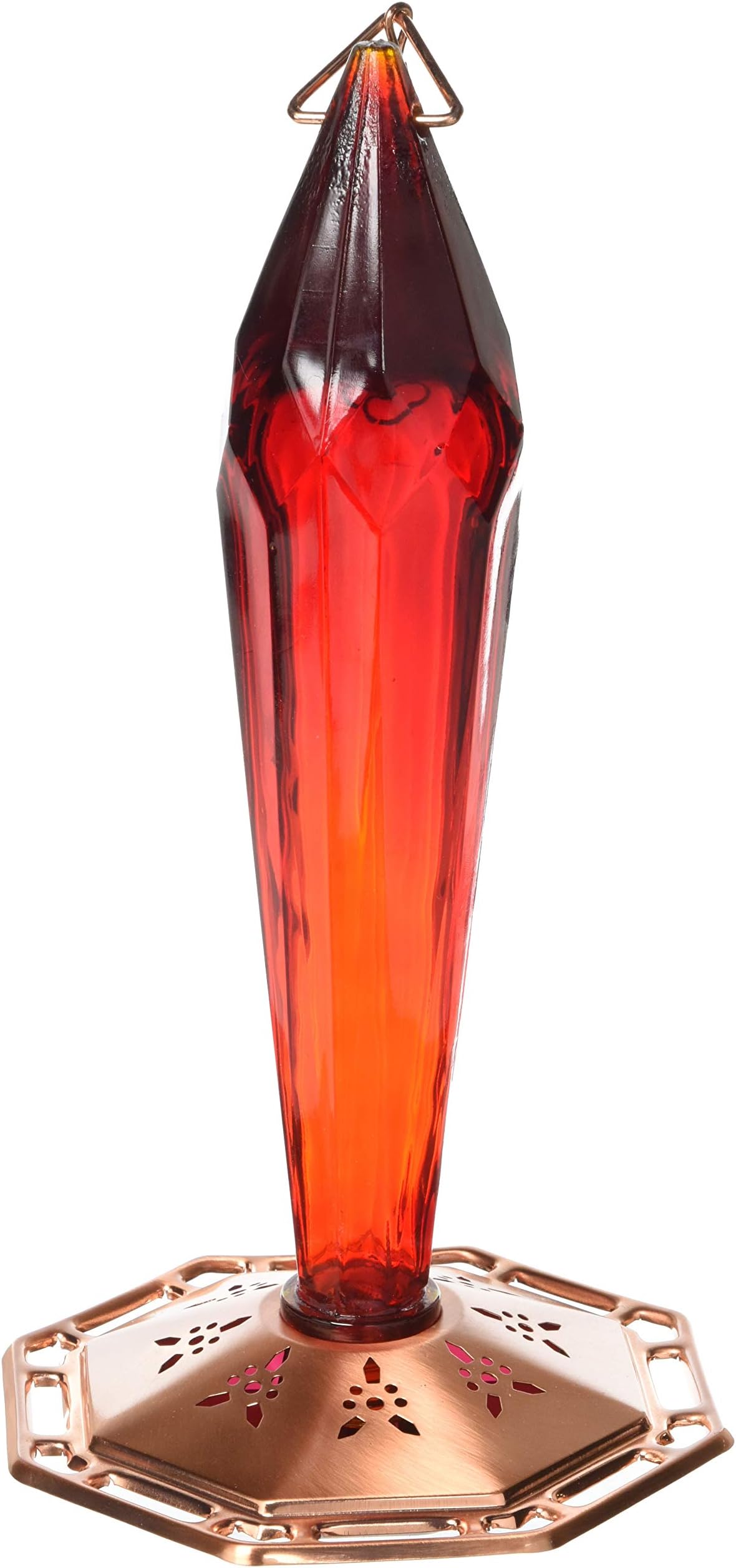 FGHF-R Ruby Faceted Glass Hummingbird Feeder (SE4000)