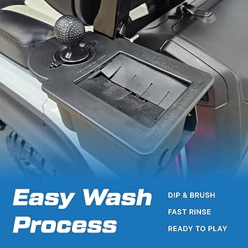 Evolution Golf Cart Ball Washer Kit - Compatible with D5 Ranger & Maverick Carts - Durable Design & Easy Mounting Club Cleaner Kit for Course Use - Keeps Balls & Clubs Clean Every Round | Black