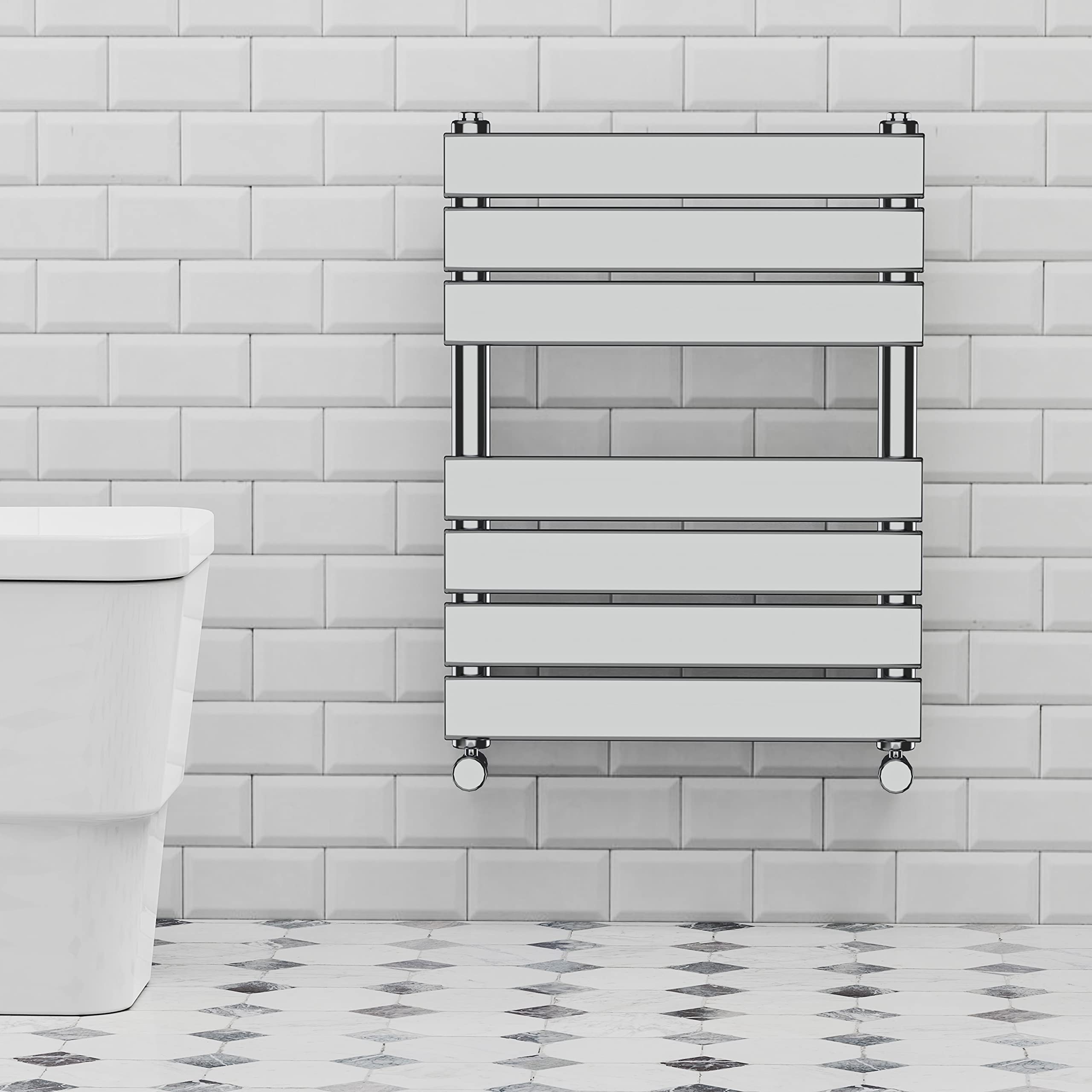 Warmehaus Chrome 650x500mm Flat Panel Heated Towel Rail 68mm — image 1