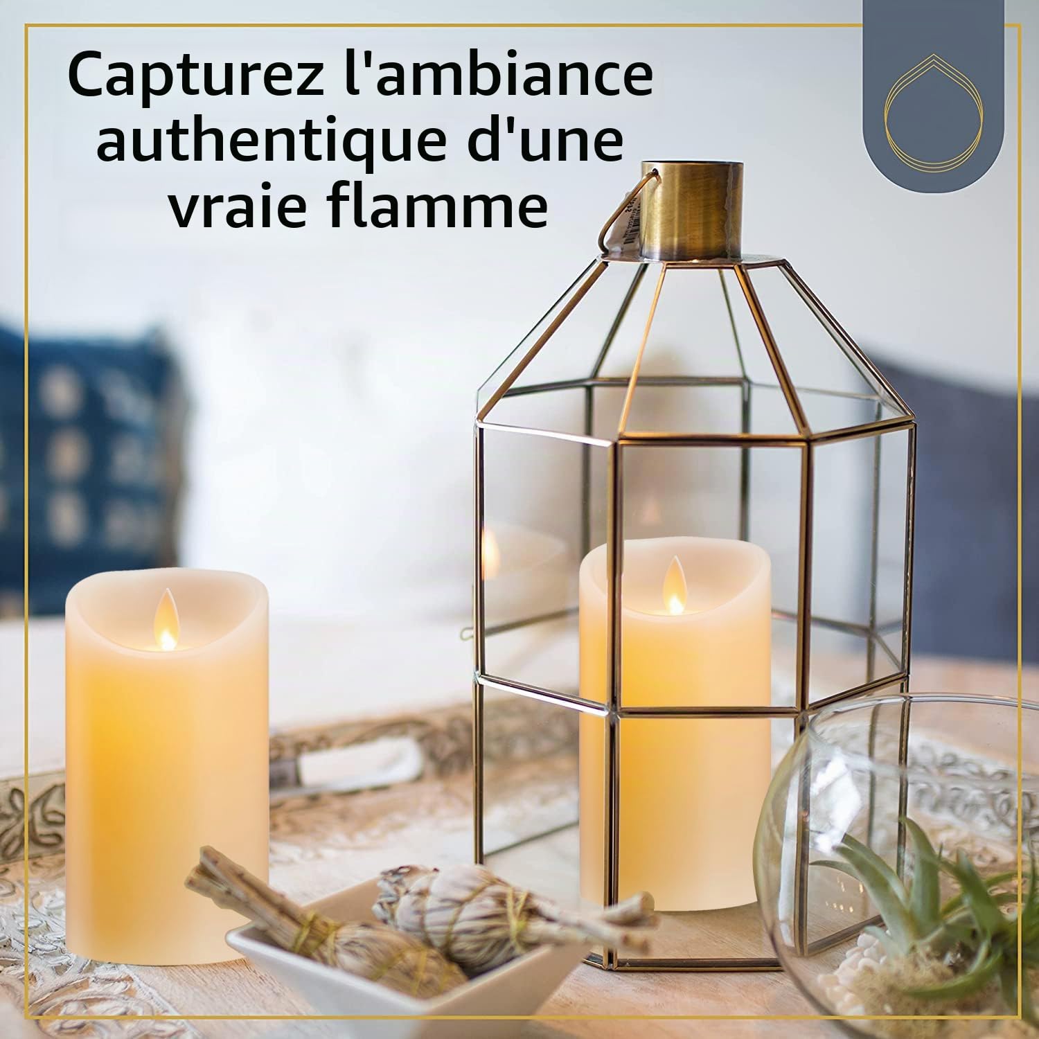 Bougie LED, 2 Paquets, Bougies LED à Piles, Bougies LED Flamme Vacillante Lumière, Bougies LED Sans Flamme, Bougies LED en Cire Véritable avec Télécommande, Bougies de Noël-7.5 * 15cm