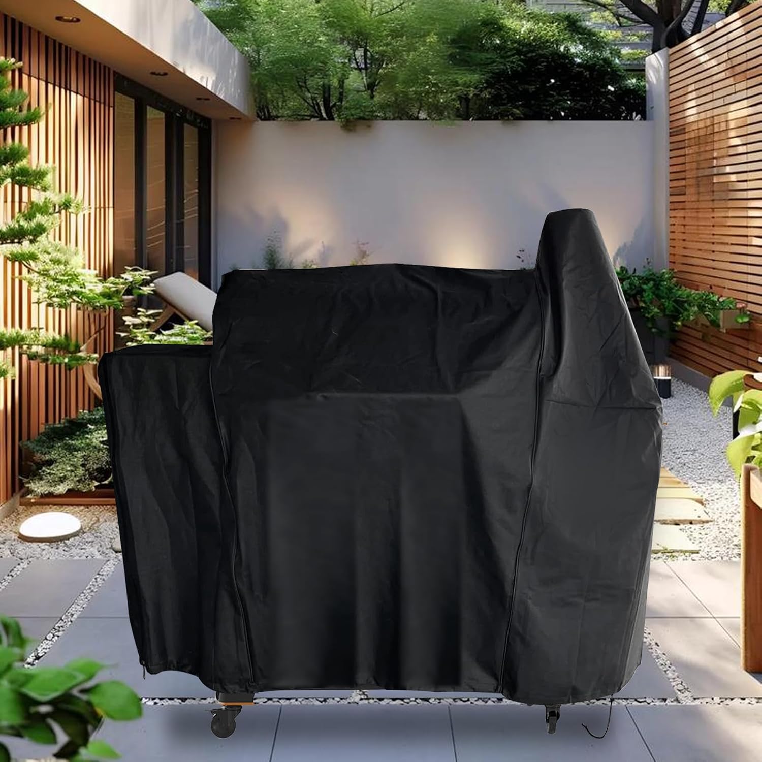 Grill Cover for Pit Boss Savannah Onyx Edition 1500 Wood Pellet Grill, 600D Heavy Duty Waterproof for PitBoss PB1500NX Smoker Outdoor BBQ Accessory Cover