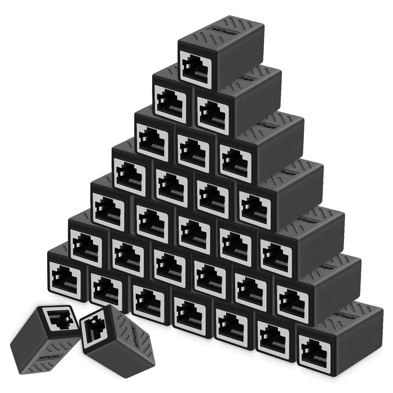 Coupleur RJ45, connecteurs Ethernet, coupleurs en ligne cachés pour câble Ethernet Cat7/Cat6/Cat5e/Cat5 - femelle vers femelle (lot de 30)