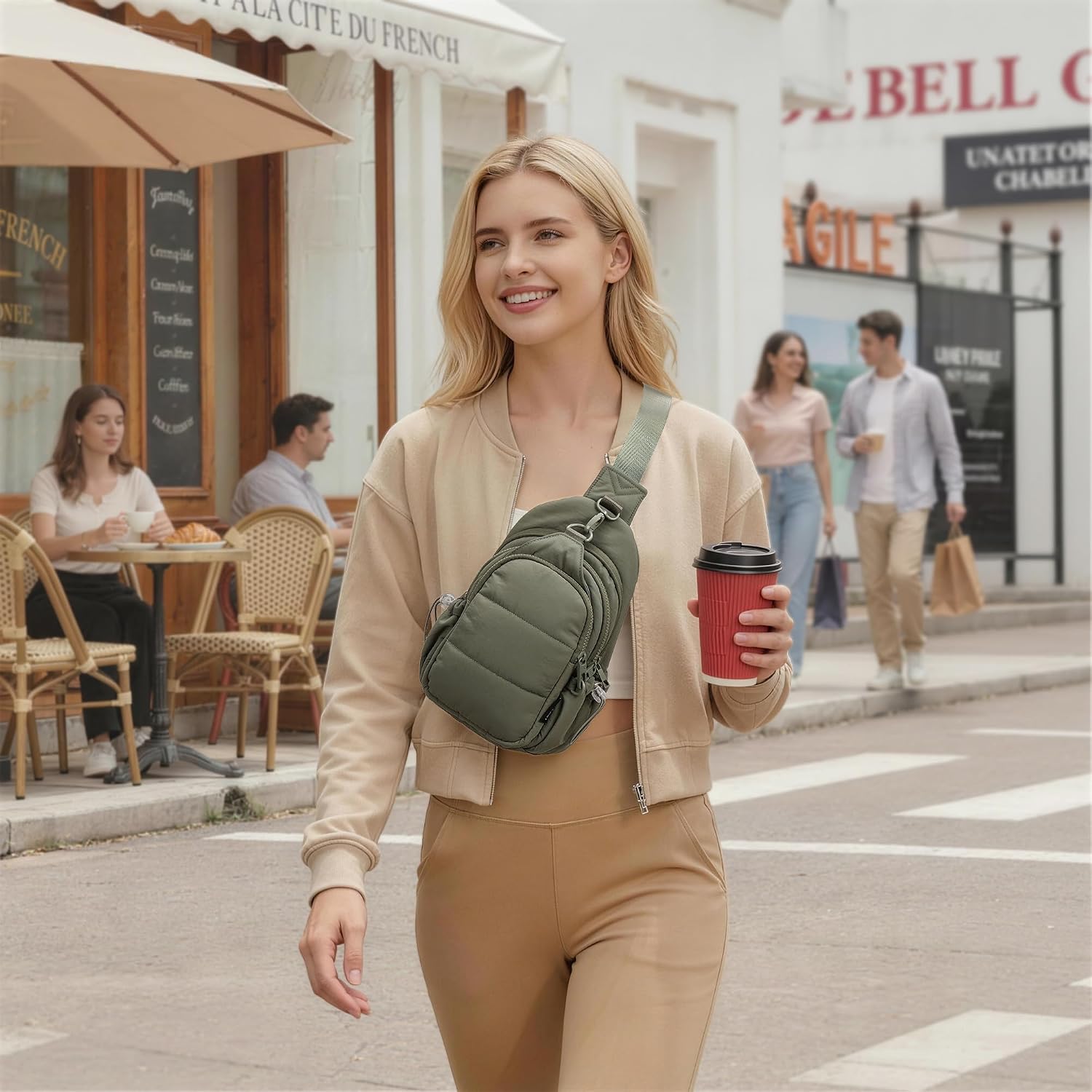 TOPEAST Sling Bag for Women, Anti-Theft Crossbody Bag with RFID Blocking & Water Bottle Holder for Travel, Water-resistant thumbnail