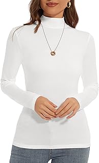 Thermal Mock Turtle Neck Long Sleeve Pullover - Slim Fit Base Layer Undershirt