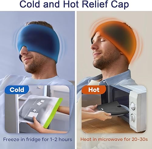 Miniatura 6 de Gorro para aliviar la migraña, productos para aliviar el dolor de cabeza de migraña, máscara de gel refrescante para migraña, tensión, estrés y