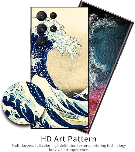 Miniatura 4 de Berkin Arts Katsushika Hokusai - Funda de silicona compatible con Samsung Galaxy S22, pintura famosa con diseño clásico japonés (Under The Wave Off