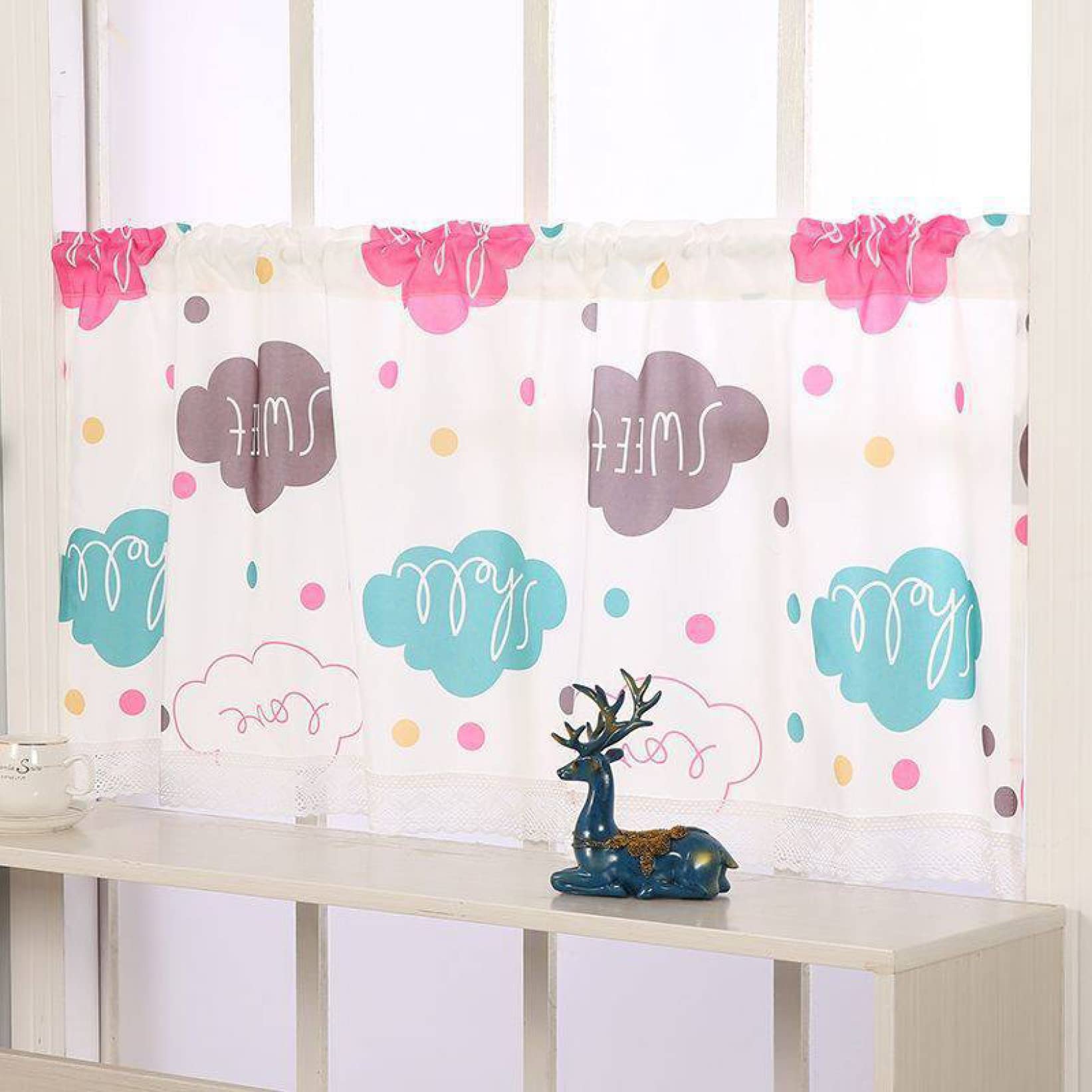 Amazon｜[KMBIGNK] カフェカーテン 小窓用 カーテン キッチン