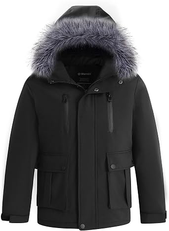 wantdo Boys Winter Coat Waterproof Windbreaker Snow Ski Jacket Warm Thick Kids Coats Rain Jackets