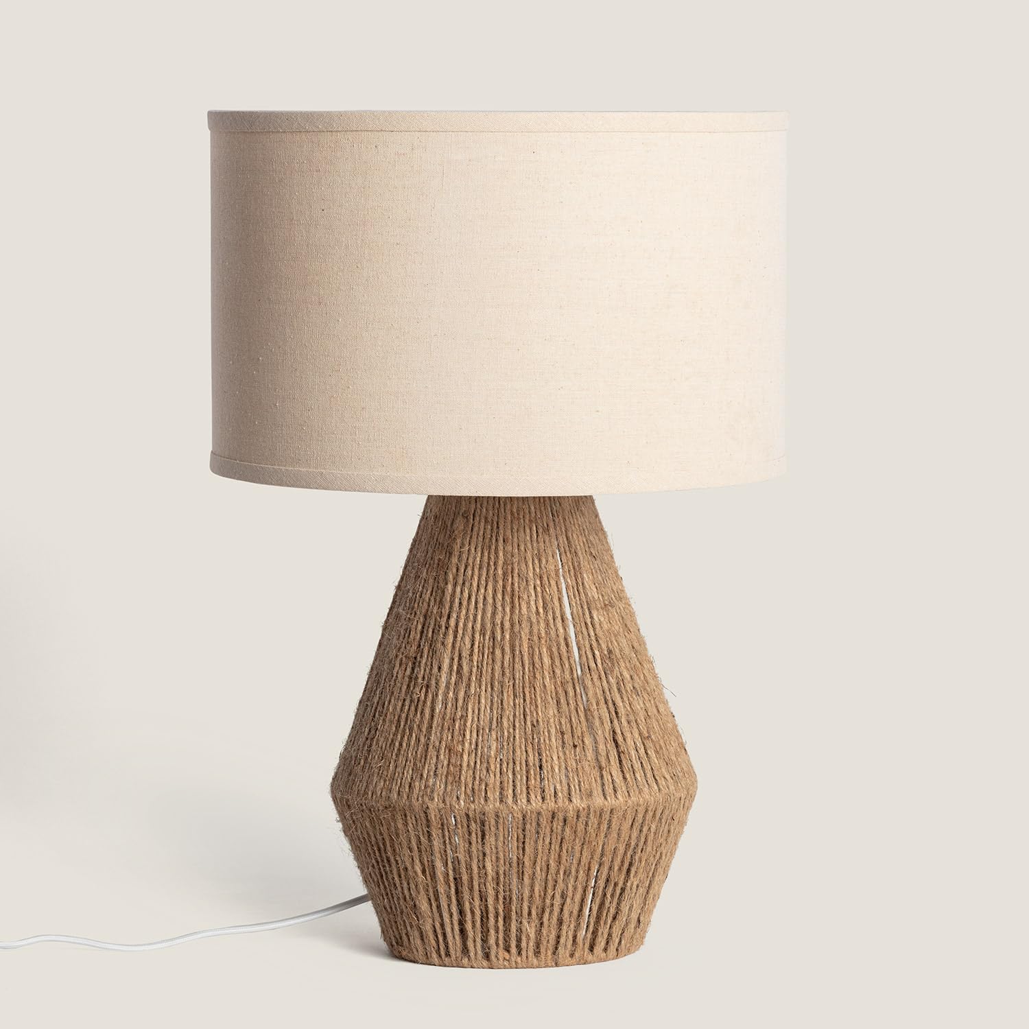LEDKIA Lampada da Tavolo Corda di Cotone e Lino Muitu Dione Beige Lino