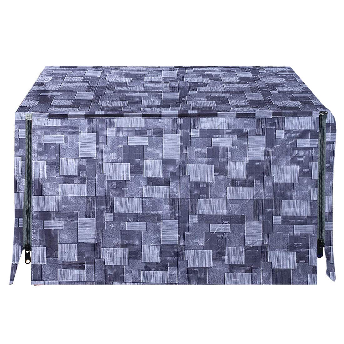 Kuber Industries Microwave Oven Full Closure Cover|3D Checkered Design & Water Proof PVC Material|Size 54 x 46 x 46 CM, Capicity 20 Litre (Grey)-image-8