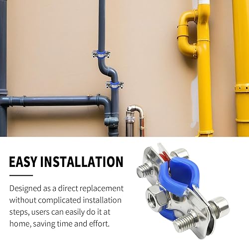 Miniatura 2 de VIKKSAER 2 abrazaderas de soporte de tubo ajustables, abrazadera de soporte de tubo de montaje en pared de acero inoxidable para montaje en techo,