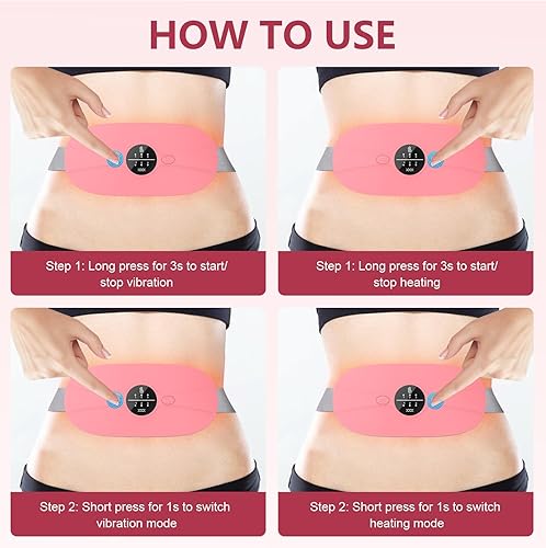 Miniatura 9 de Almohadilla térmica eléctrica portátil, almohadillas térmicas inalámbricas con 3 niveles de calor y 3 modos de masaje, almohadilla térmica de