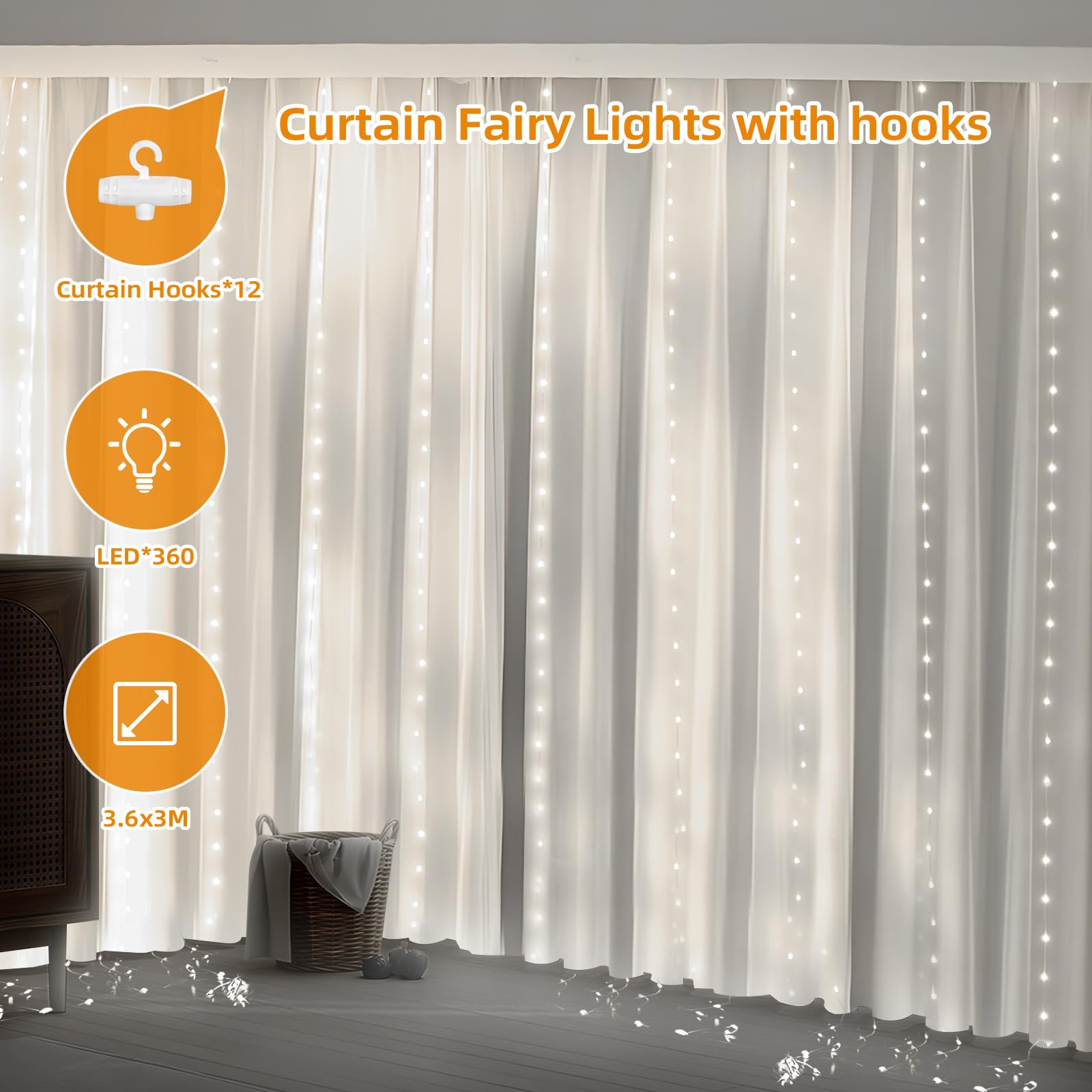 Jsdoin Curtain Fairy Lights - Image 2