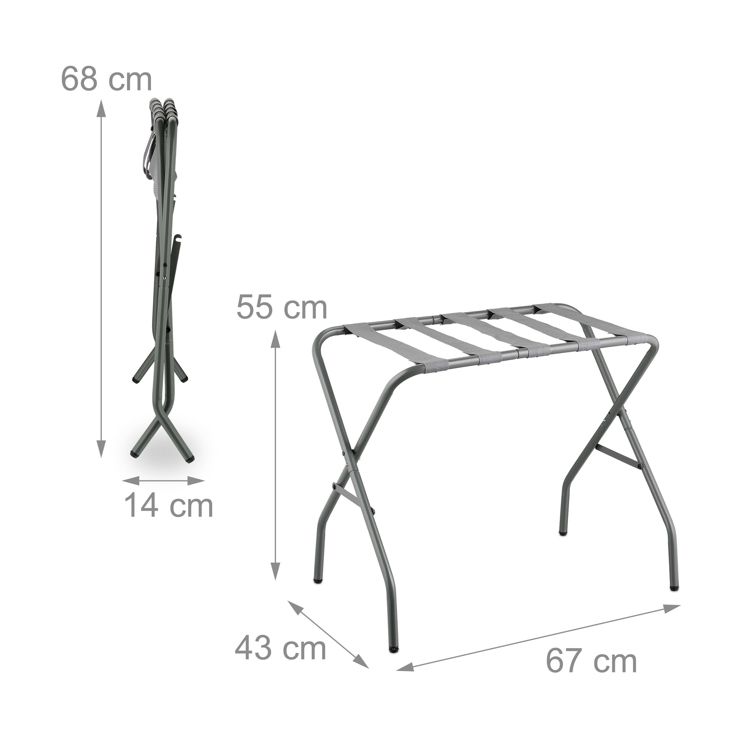 Portavaligie Da Camera Relaxdays - Set Di 2, Pieghevole, Acciaio, Grigio - Foto 11