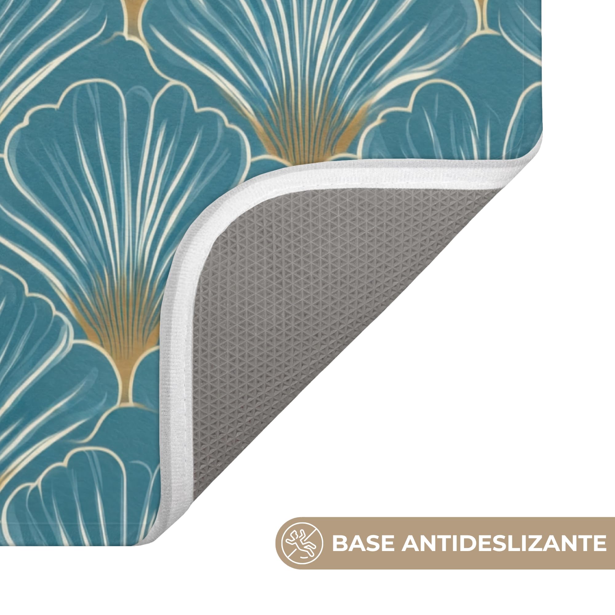 Bath Mat Rectangular 60x90 cm Alfombra Baño Alfombrilla Alfombras Ducha Lavable Antideslizante Tapete Banheiro Decoración Simétrico - Patrón - Azul