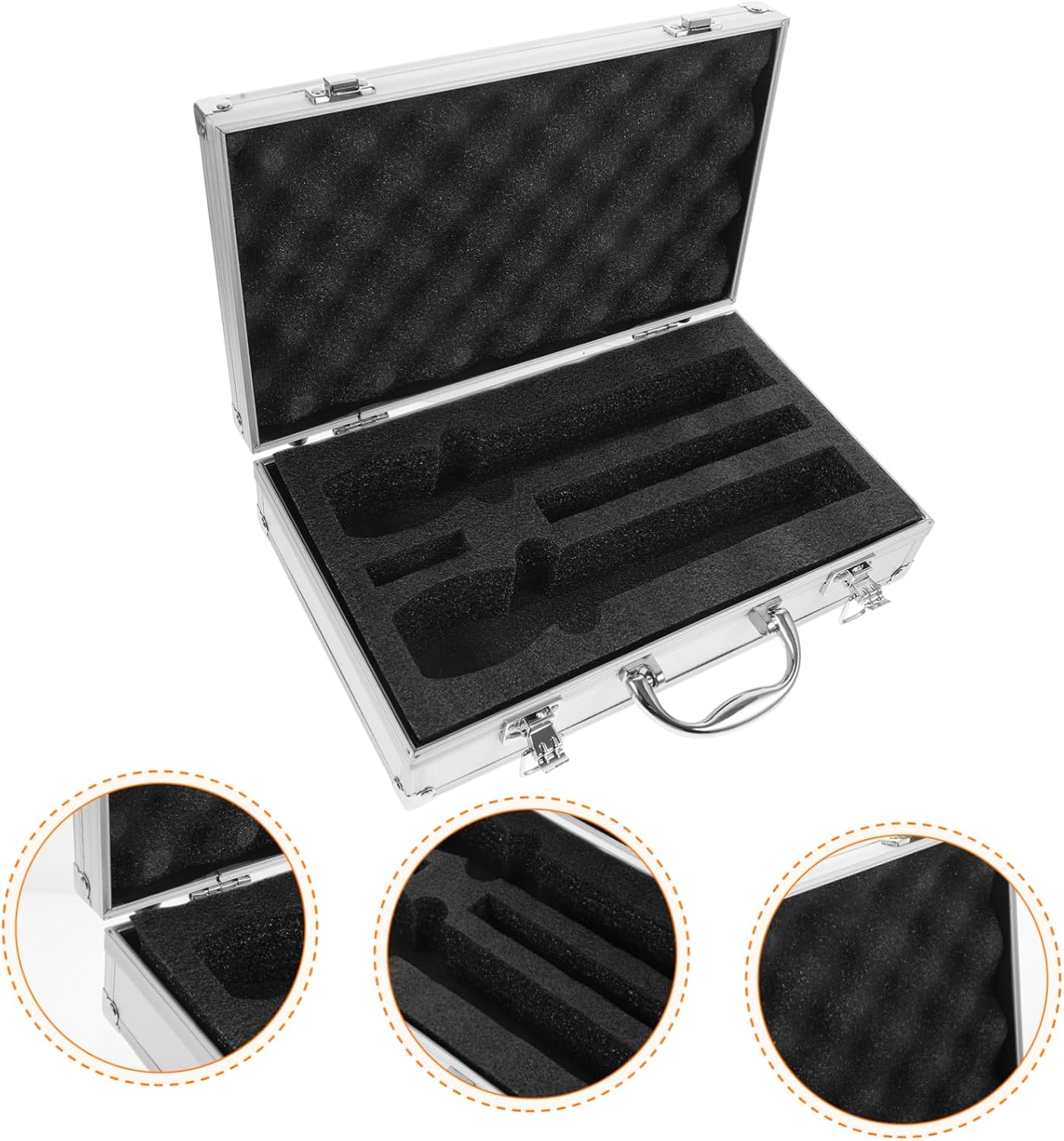 ERINGOGO 2 Pack Handheld Box Portable Organizer Handle Hard Case for Ktv Storage and Protection