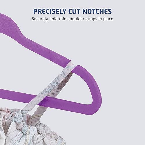 Miniatura 5 de Zober Perchas infantiles de terciopelo para armario, paquete de 30 perchas antideslizantes para camisas, pantalones y vestidos con gancho giratorio,