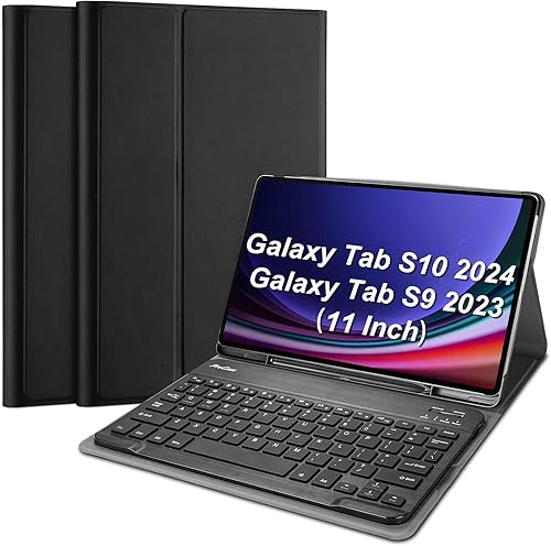 ProCase Funda de teclado para Galaxy Tab S10 2024 SM-X720/S9 de 11 pulgadas 2023 SM-X710/X716B/X718U con soporte para bolígrafo S, funda protectora