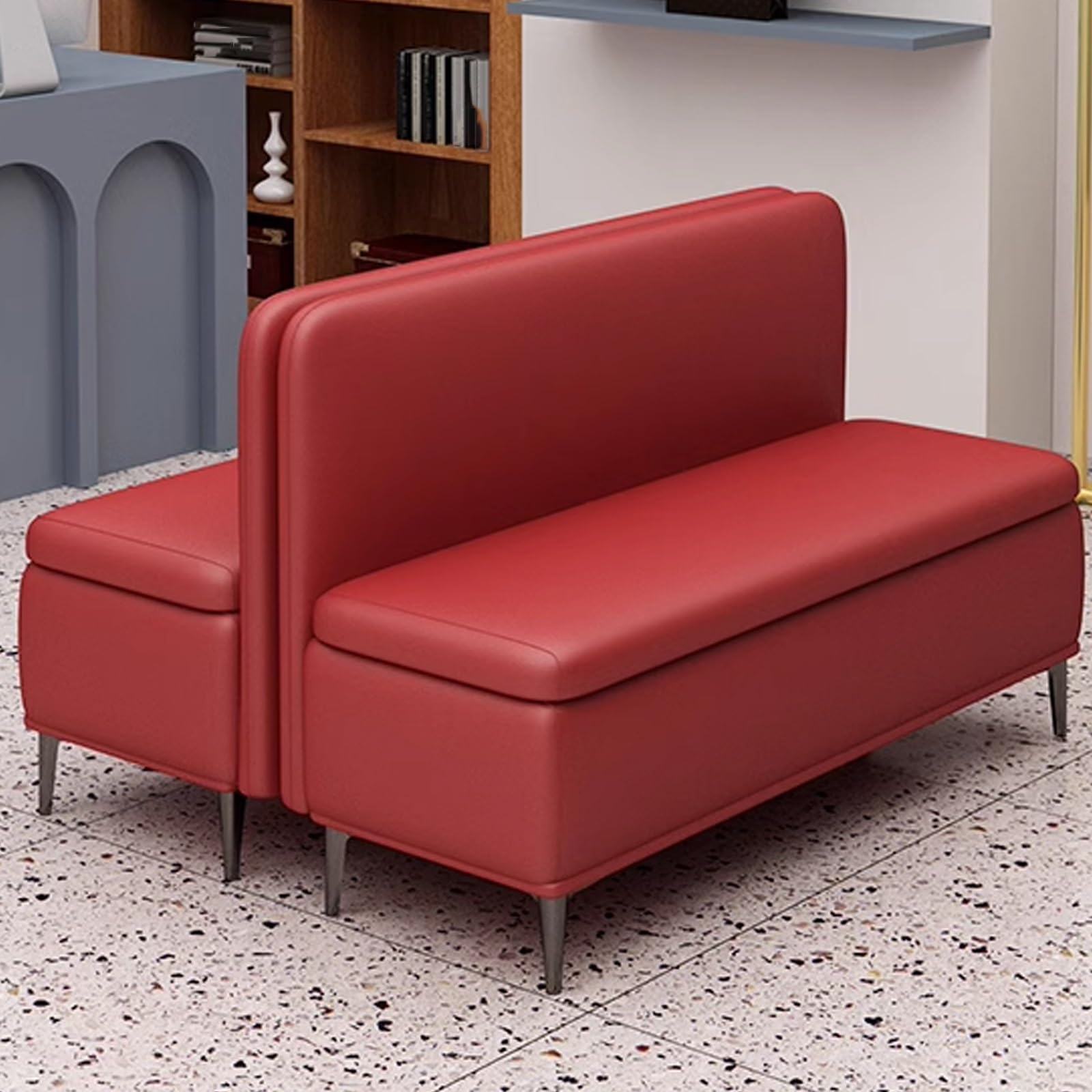 Sitzbank Mit Rückenlehne Und Verstecktem Stauraum, Vielseitige Gepolsterte Aufbewahrungsbank Für Flur, Wohnzimmer Und Schlafzimmer, Stabiles Metallgestell, Einfacher Aufbau(Beige,130cm/51.1in) Küche, Haushalt & Wohnen