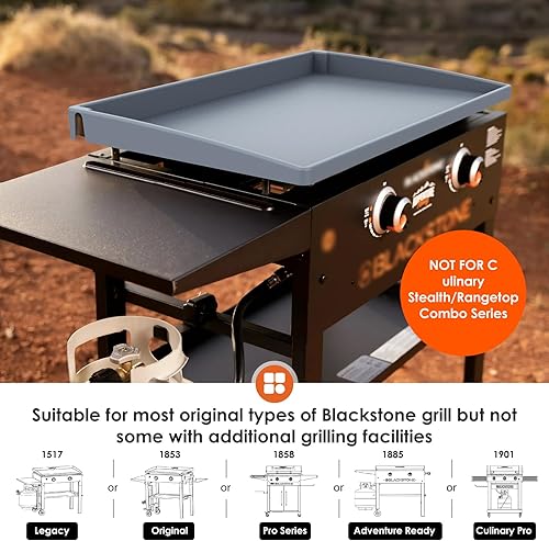 Miniatura 10 de Cubierta de silicona para parrilla Blackstone de 22 pulgadas, cubierta protectora de borde completo, alfombrilla de silicona Blackstone resistente