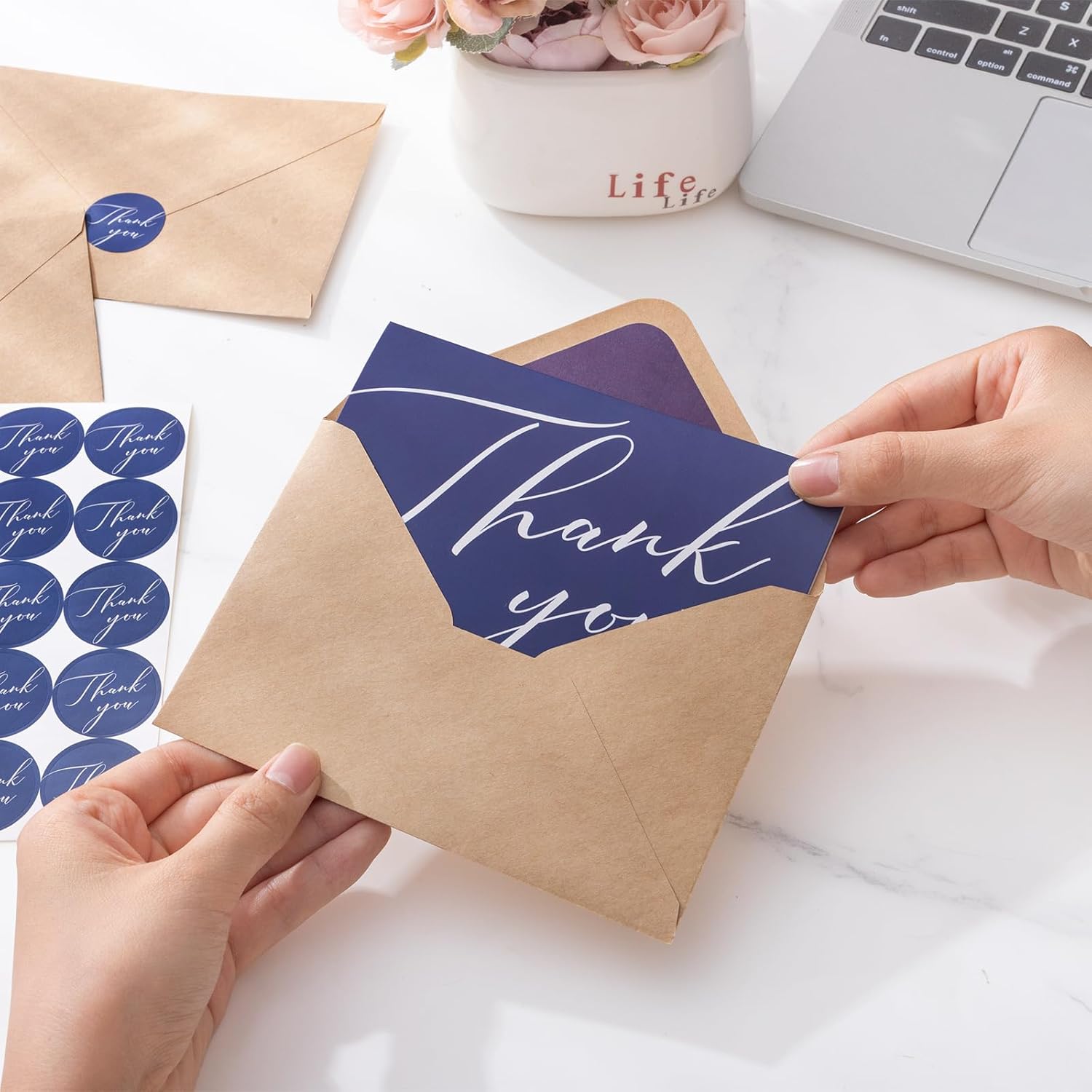 50 Pack Thank You Cards with Envelopes, 4x6 Inch Thank You Cards Bulk Blank Notes Card with Envelopes & Stickers for Wedding, Baby Shower, Birthday, Graduation, Easter, Mother's Day, Teacher's Day - Image 6