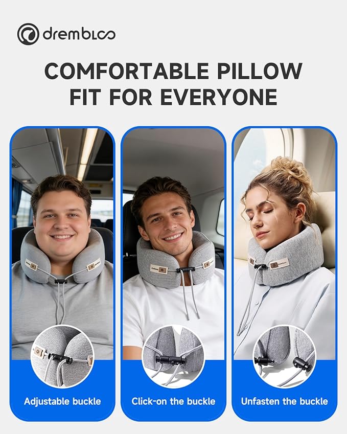 Almohada de Espuma Viscoelástica Portátil para Viaje miniatura 6