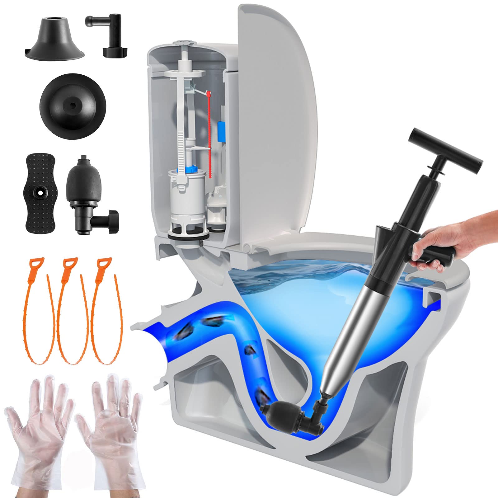 Buy SUNLL Toilet Plunger, Drain Clog Remover, High Pressure Air Drain