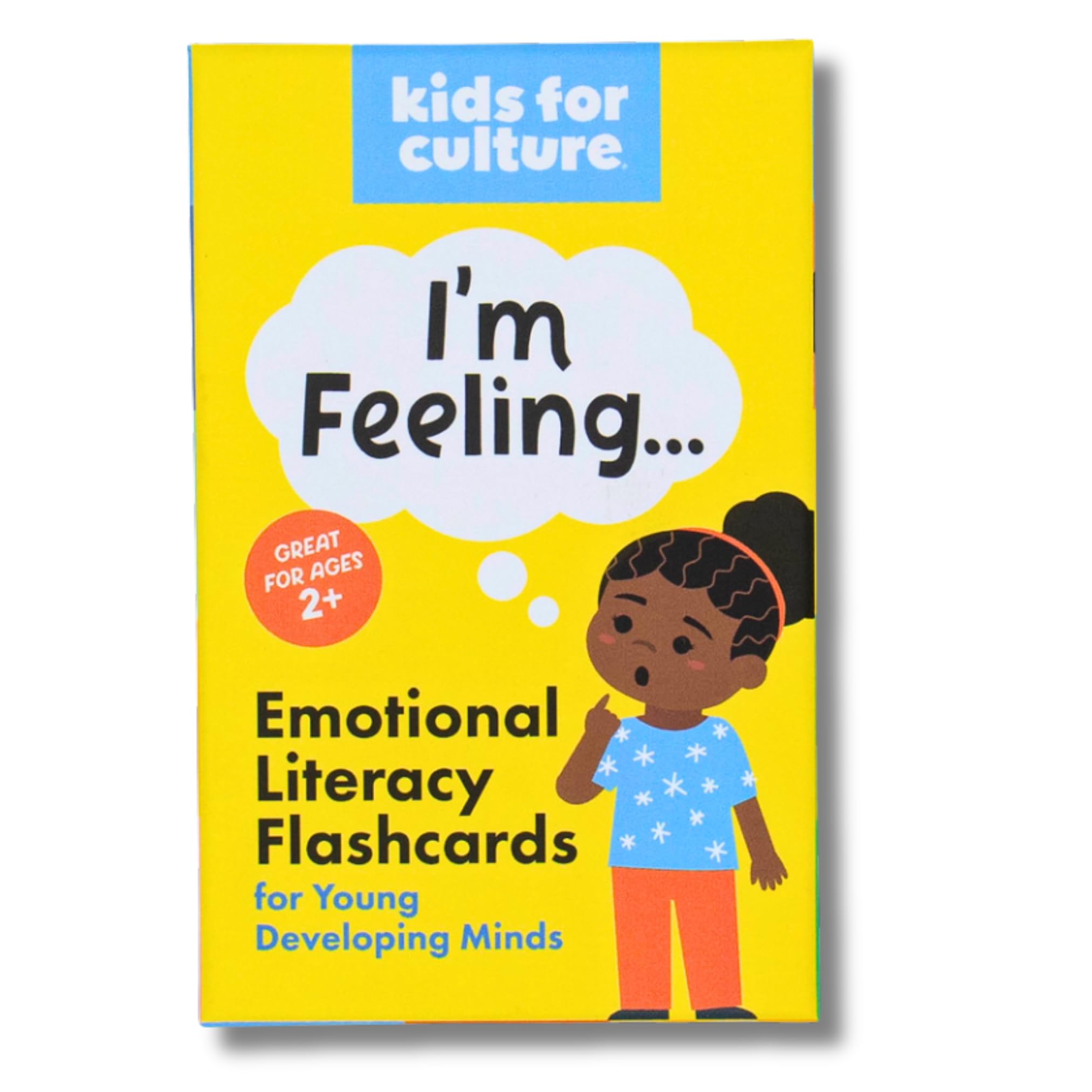Kids for Culture: I'm Feeling: Emotional Literacy Flash Cards-24 Diverse Feeling Flash Cards - Toddlers 2-4 Years, Kindergarten, Preschool, Durable Feeling Flash Cards for Speech Therapy