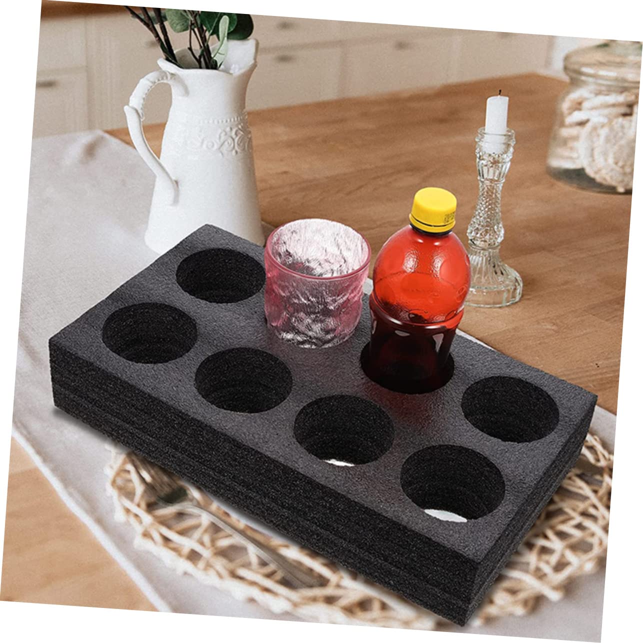 UPKOCH 2pièces Porte-gobelets Mousse Pour Boissons Emplacements Plateau De Transport Pour Tasses à Café Et Bouteilles