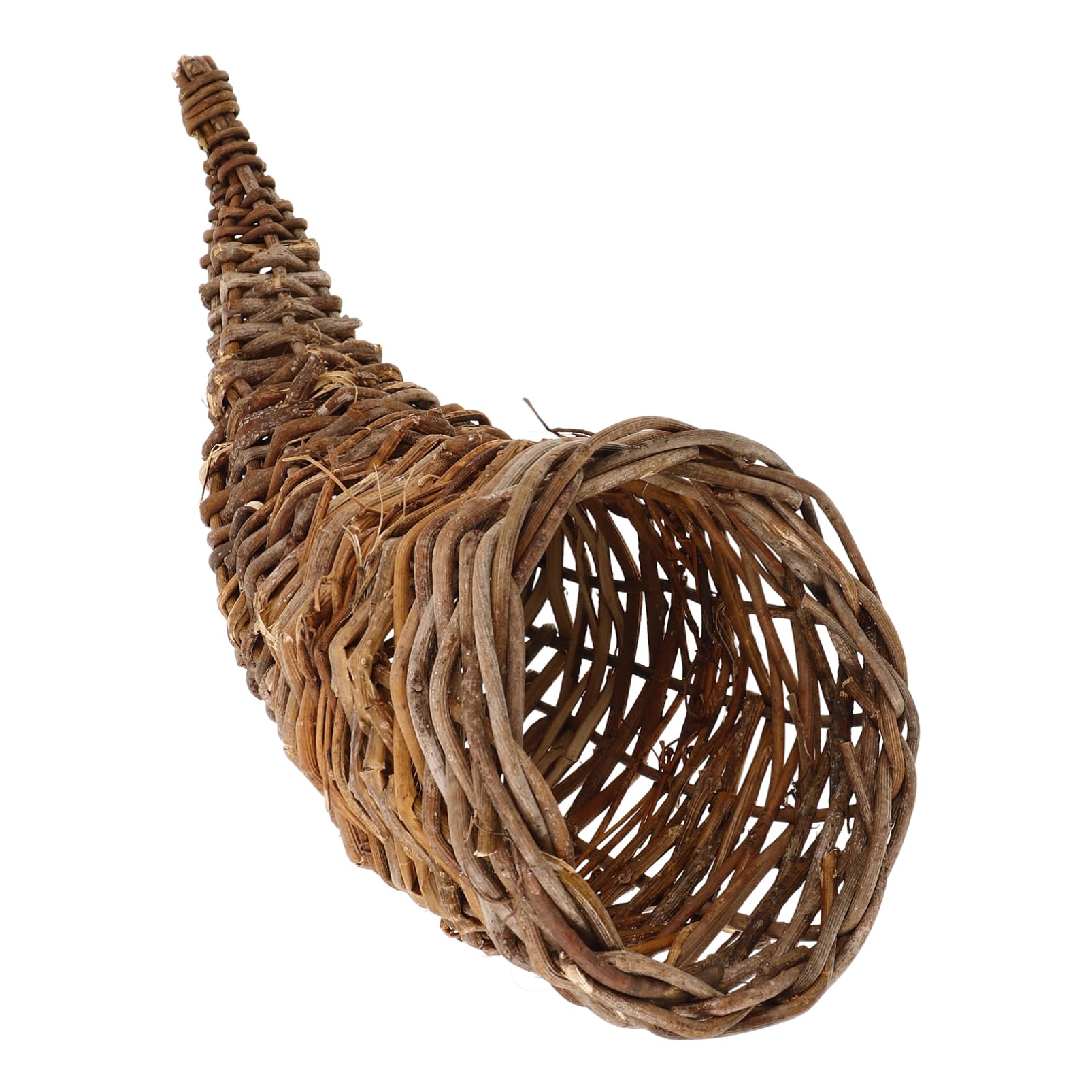 BESPORTBLE Cesto di Rattan Intrecciato a Forma di Corno di Bue Funzione di Contenitore Pratico e Decorazione Rustica per Tavolo da Pranzo e Cucina
