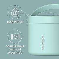 Vista 4 de Hydrapeak Tarro de alimentos aislado al vacío de acero inoxidable de 18 onzas para alimentos calientes y alimentos fríos, tarro de sopa a prueba