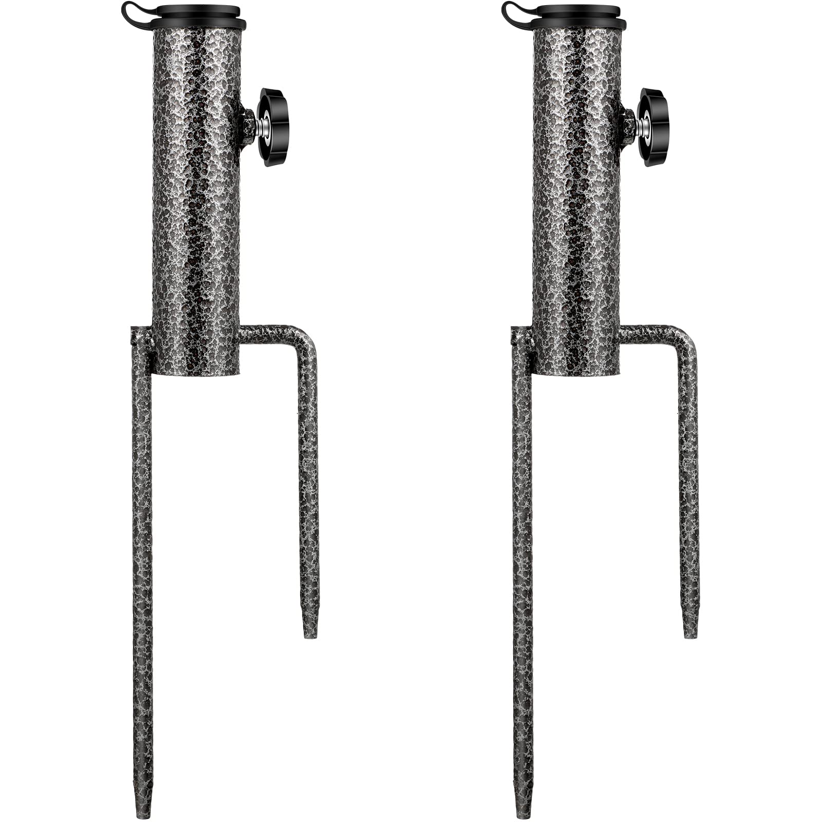Hotop Patio Umbrella Steel Anchor Beach Umbrella Metal Sand, Ground Grass Screw Holder Stands with 2 Forks for Beach Patio Parasol Garden Fishing,