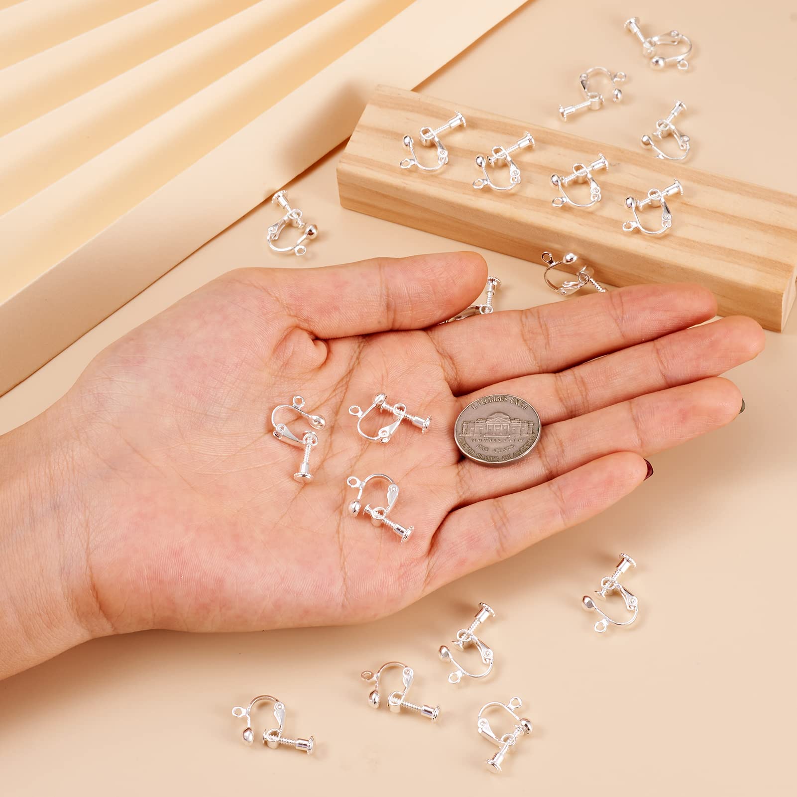 50 Adaptateurs De Clip Pour Boucles D'oreilles – Kit De Conversion Pour Bijoux, Sans Perçage, Avec Gel De Silice