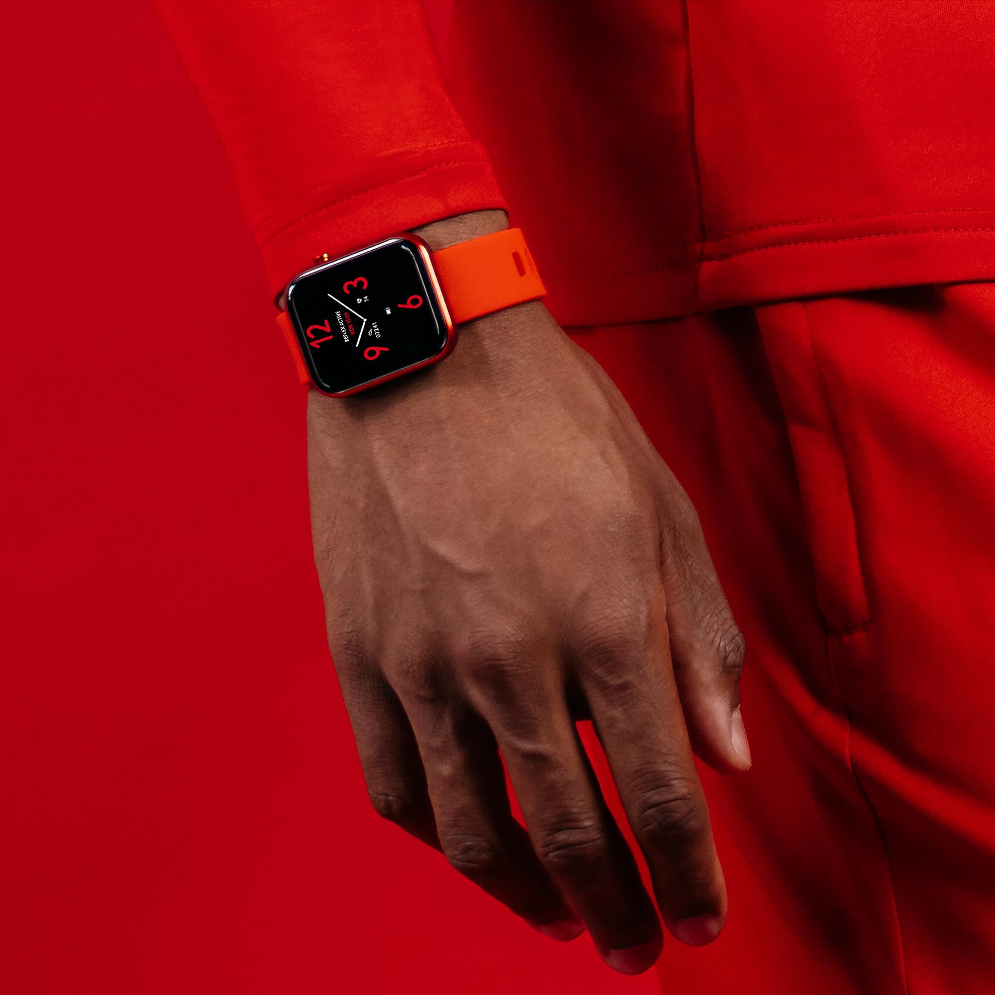 Reflex Active Montre Intelligente de Suivi de Fitness Series 12, Rouge, Bracelet Rouge