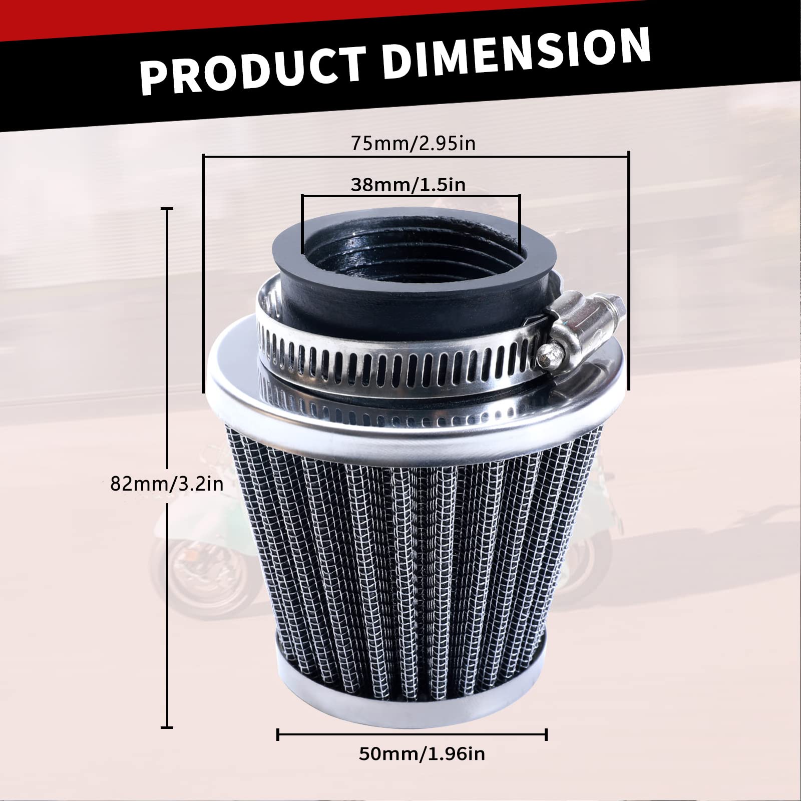  Motorrad AirFlow3 36サイズ Amazon.com: Tongze 38mm Air Filter: Motorcycle Air Breather Filter