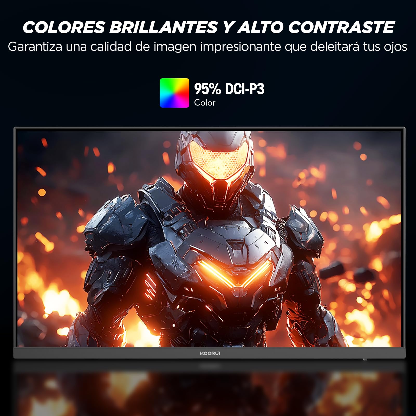 KOORUI G2511E 320Hz 24.5" Full HD Fast IPS Monitor Gaming, GTG 1ms, 1920x1080, Adaptive Sync, HDR400, 95% DCI-P3, Altura Ajustable, Giratorio, Inclinación, 2xHDMI 2.0, DP 1.4, VESA
