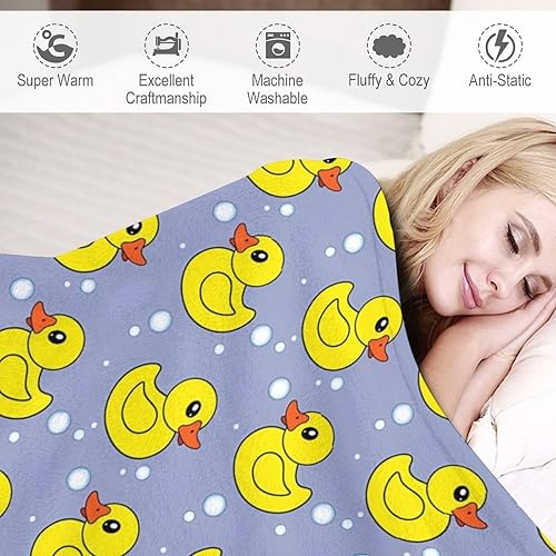 Miniatura 4 de Blue Bubbles - Manta de patos de microfelpa ultra suave, manta de microfibra polar para todas las estaciones para cama, silla, sofá, dormitorio, 60