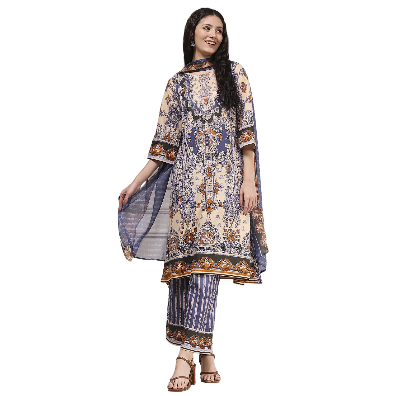BIBA Womens Kurta, Bottom, Dupatta