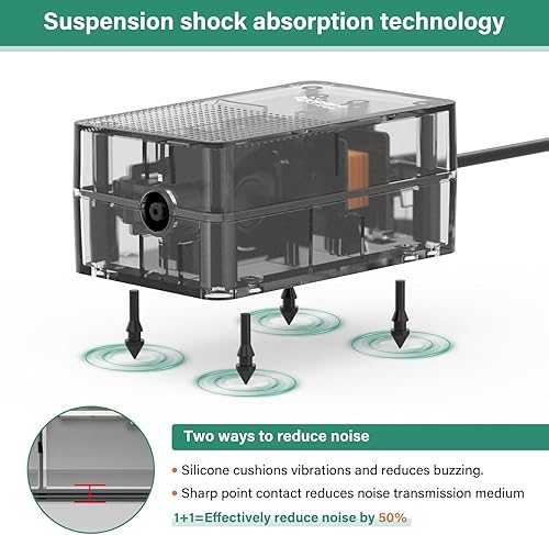 Miniatura 3 de hygger Bomba de aire de acuario fuerte para tanque de peces mediano pequeño, sistema hidropónico, uso comercial doméstico (1.5 W)