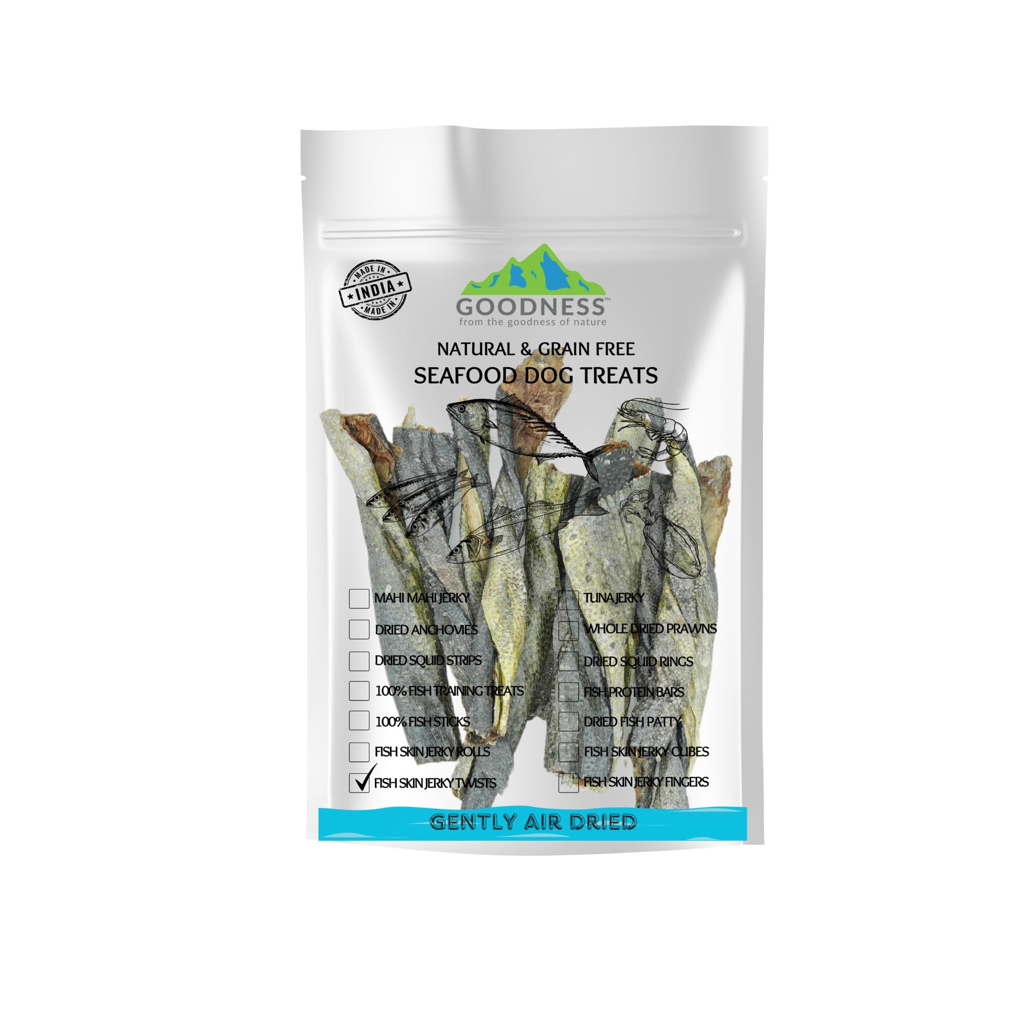 GOODNESS Fish Skin Jerky Twists Dog Treats 500 Grams - High Protein, Rich in Omega-3 & Collagen, Low in Fat, Natural & Grain Free, Crunchy Dental Treats & Chews for All Dog Breeds (B0CLRQC2G4) Amazon Price History, Amazon Price Tracker