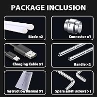 Vista 18 de Sable de luz 2 en 1 con mango de aleación de duelo, 15 colores RGB con 4 modos, 6 efectos de sonido, sable de luz desmontable recargable por USB, 15