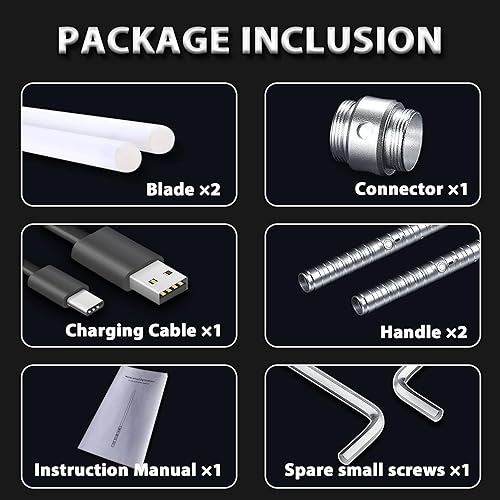 Miniatura 18 de Sable de luz 2 en 1 con mango de aleación de duelo, 15 colores RGB con 4 modos, 6 efectos de sonido, sable de luz desmontable recargable por USB, 15