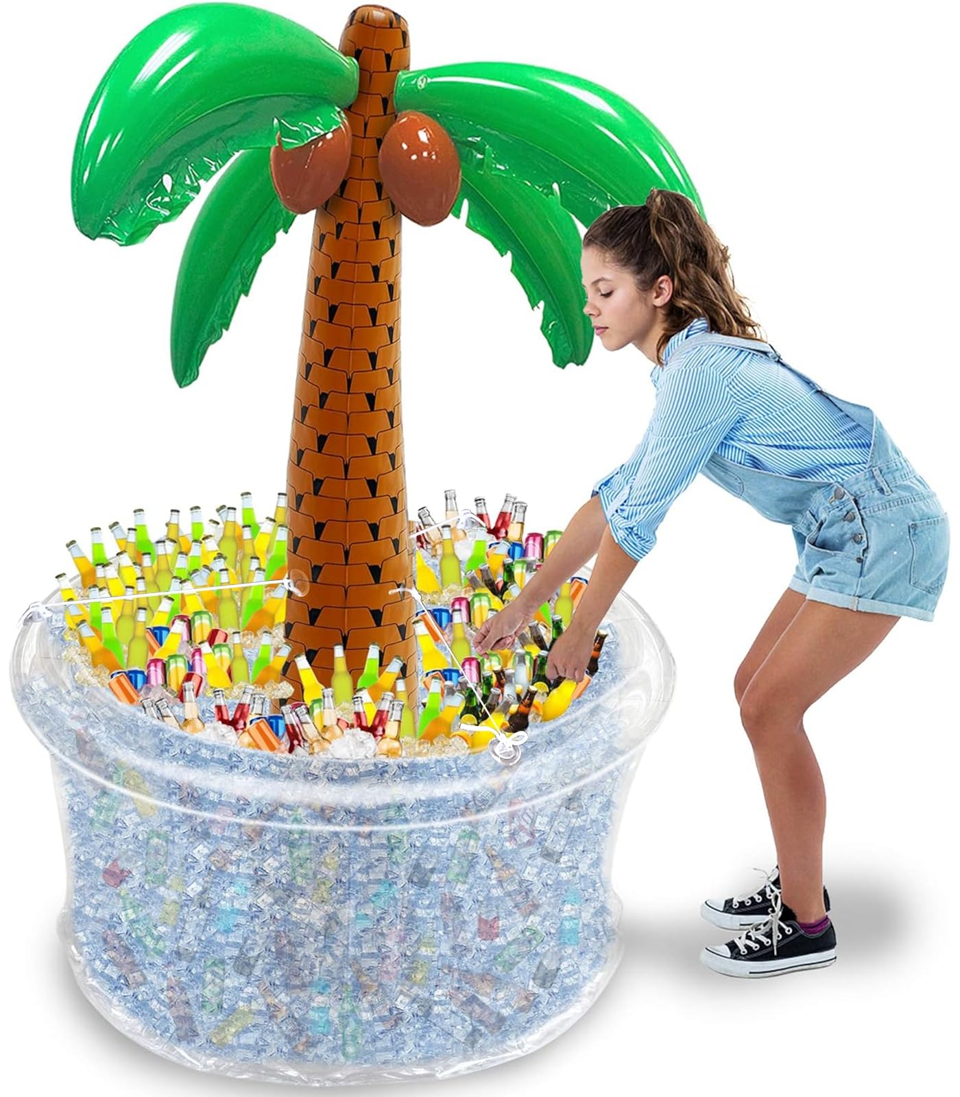 Inflatable Palm Tree Drink Float - Holds 5 Drinks For Pool Parties