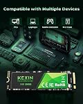 KEXIN SSD M.2 NVMe Internal SSD 256GB M.2 2280, PCIe Gen 3.0, up to 2800 MB/s Read, 2300 MB/s Write, Internal Solid State Drive Compatible with Laptop,PC,Gaming Black, 256GB