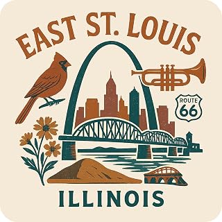 East St. Louis Illinois Souvenir Vinyl Magnet – Destination Travel Keepsake Collectible 3-Inches Wide
