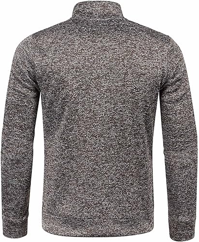 Miniatura 4 de TFHENGQQ Suéter de forro polar para hombre, con cremallera de un cuarto, chaqueta térmica para clima frío, ligera, para entrenamiento y gimnasio