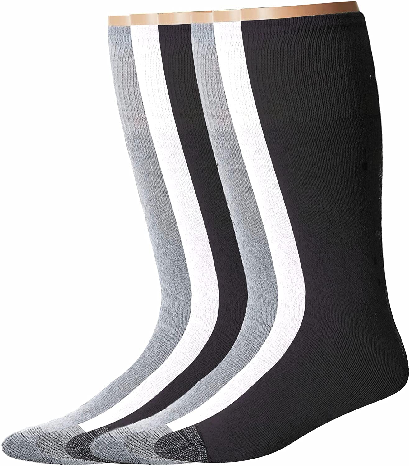 Diamond StarTube Socks Men 6 Pairs Premium Cushion Cotton Over The Calf Athletic Knee High Socks For Men Big & Tall