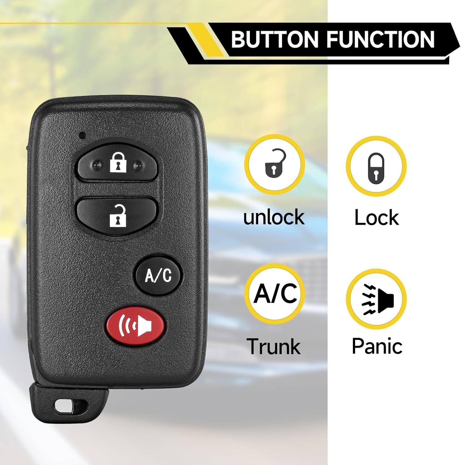 Key Fob Replacement Fits for Toyota Prius 2010 2011 2012 2013 2014 2015 Smart Car Keyless Entry Remote HYQ14ACX 314.3MHz 89904-47150 271451-5290