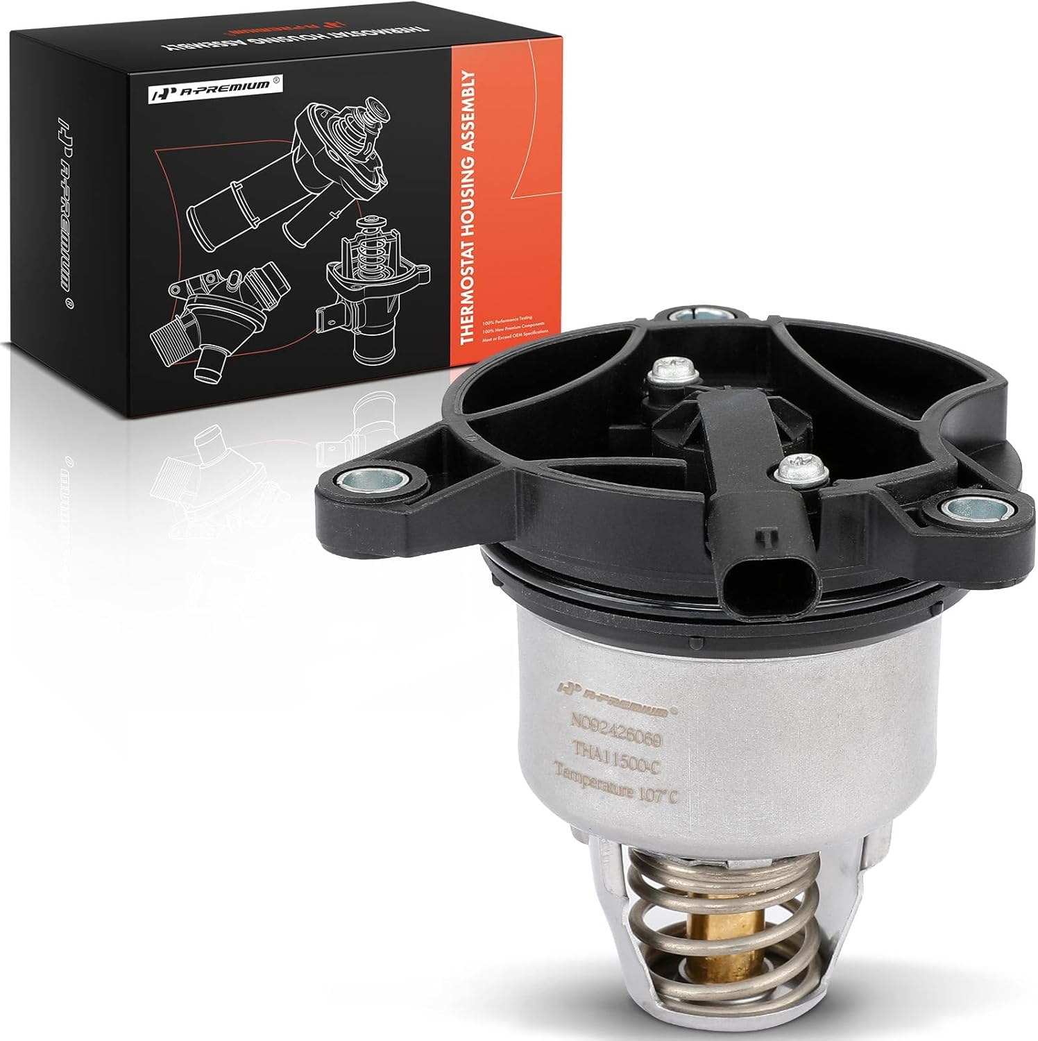 A-Premium Engine Coolant Thermostat Housing Assembly with O-ring Compatible with Porsche Cayenne 2019-2022, Panamera 2017-2020, 4.0L